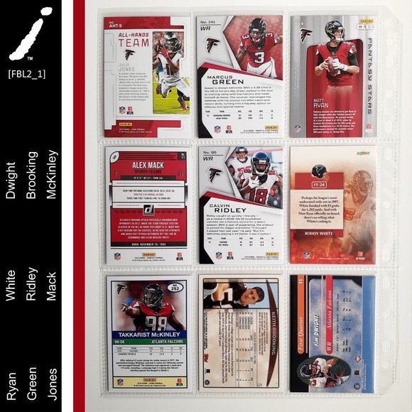 Atlanta Falcons 9 Card Lot [FBL2_1] - Picture 2 of 8